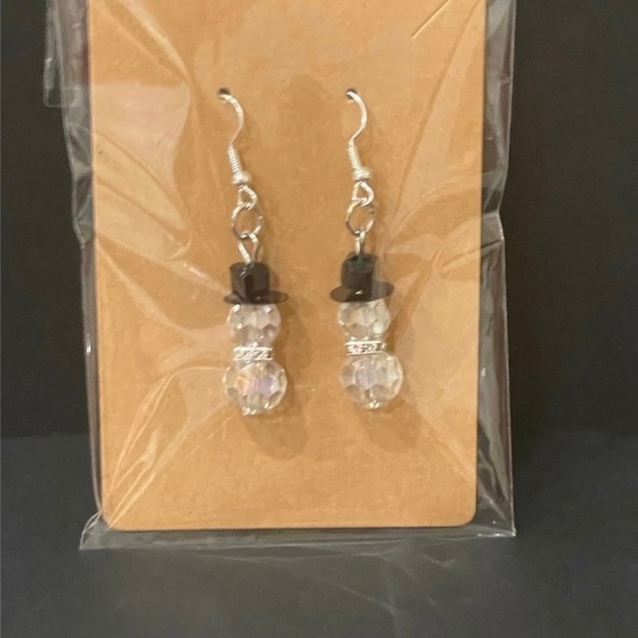 Crystal Snowman Earrings - Crystal Earrings - Snowman Earrings - Snowmen Earring - Picture 4 of 4